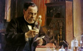 Louis Pasteur dans son laboratoire de l'Ecole normale supérieure. Huile sur toile par Edelfelt (1854-1905) en 1886.